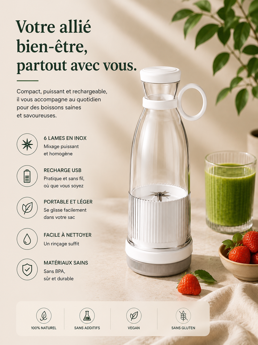Mini Blender Portable – Grin Boost